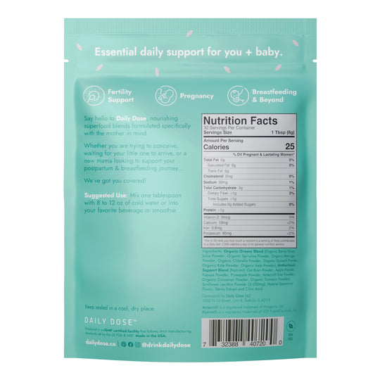 Daily Dose Greens - Superfoods for Motherhood - Nutrition Facts