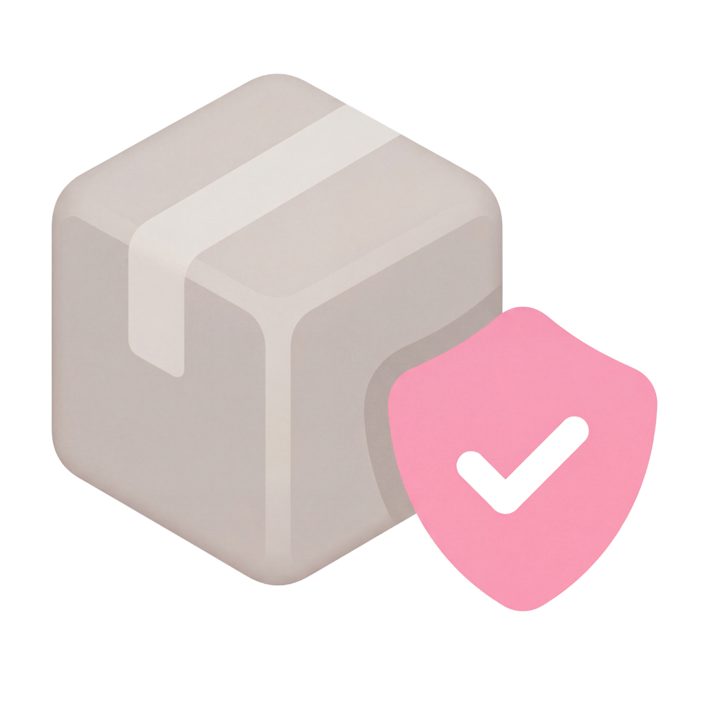 Shipping protection with package and shield icon